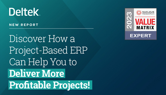 Deltek named a leading ERP provider for project-based businesses